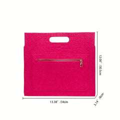 Crocodile Embossed Felt Handbag Women's Clutch Purse