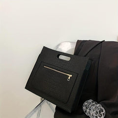 Crocodile Embossed Felt Handbag Women's Clutch Purse