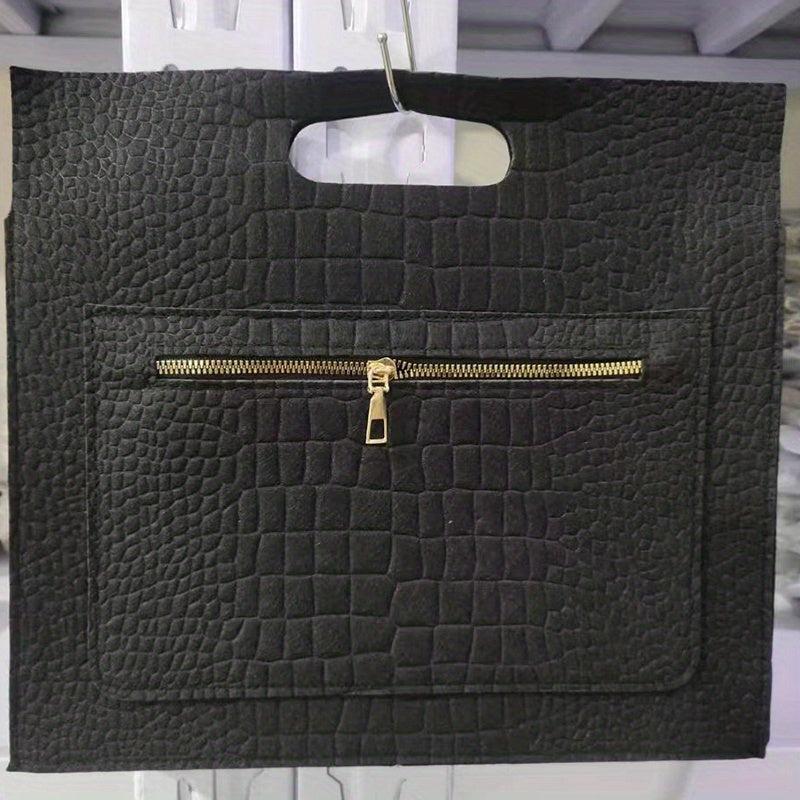 Crocodile Embossed Felt Handbag Women's Clutch Purse