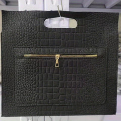 Crocodile Embossed Felt Handbag Women's Clutch Purse