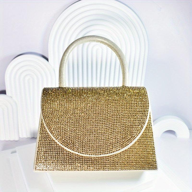 Rhinestone Glitter Top Handle Evening Bag