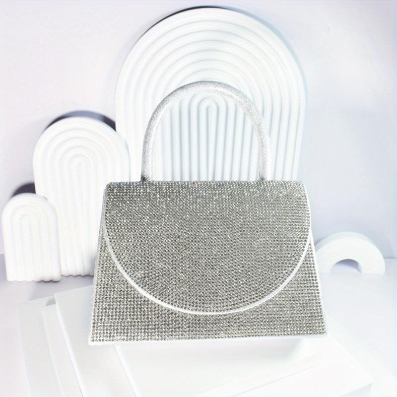 Rhinestone Glitter Top Handle Evening Bag