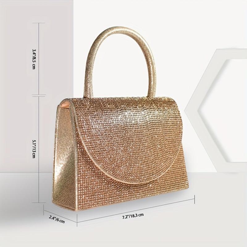 Rhinestone Glitter Top Handle Evening Bag