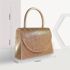 Rhinestone Glitter Top Handle Evening Bag
