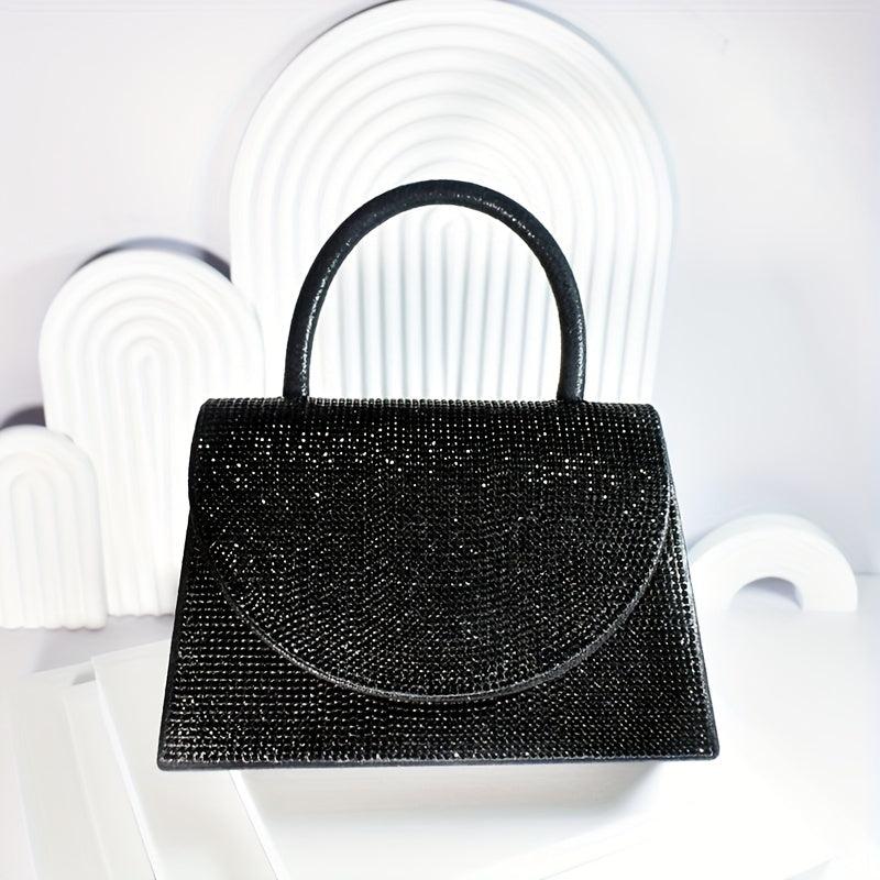 Rhinestone Glitter Top Handle Evening Bag