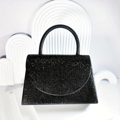 Rhinestone Glitter Top Handle Evening Bag