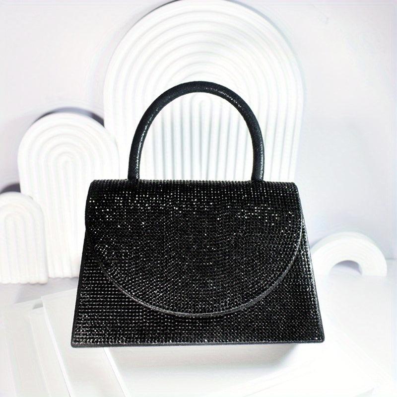 Rhinestone Glitter Top Handle Evening Bag