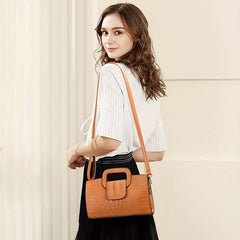 Crocodile Embossed Leather Handbag Stylish Large Capacity Zipper Purse