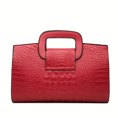 Crocodile Embossed Leather Handbag Stylish Large Capacity Zipper Purse