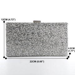Sequins Frame Square Evening Purse Chain Clutch Bag For Wedding