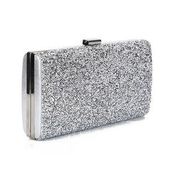 Sequins Frame Square Evening Purse Chain Clutch Bag For Wedding