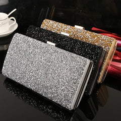 Sequins Frame Square Evening Purse Chain Clutch Bag For Wedding