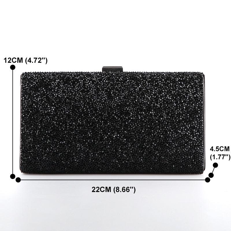 Sequins Frame Square Evening Purse Chain Clutch Bag For Wedding