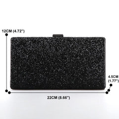 Sequins Frame Square Evening Purse Chain Clutch Bag For Wedding