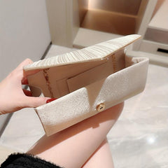Pleated Envelope Chain Clutch Elegant Evening Bag