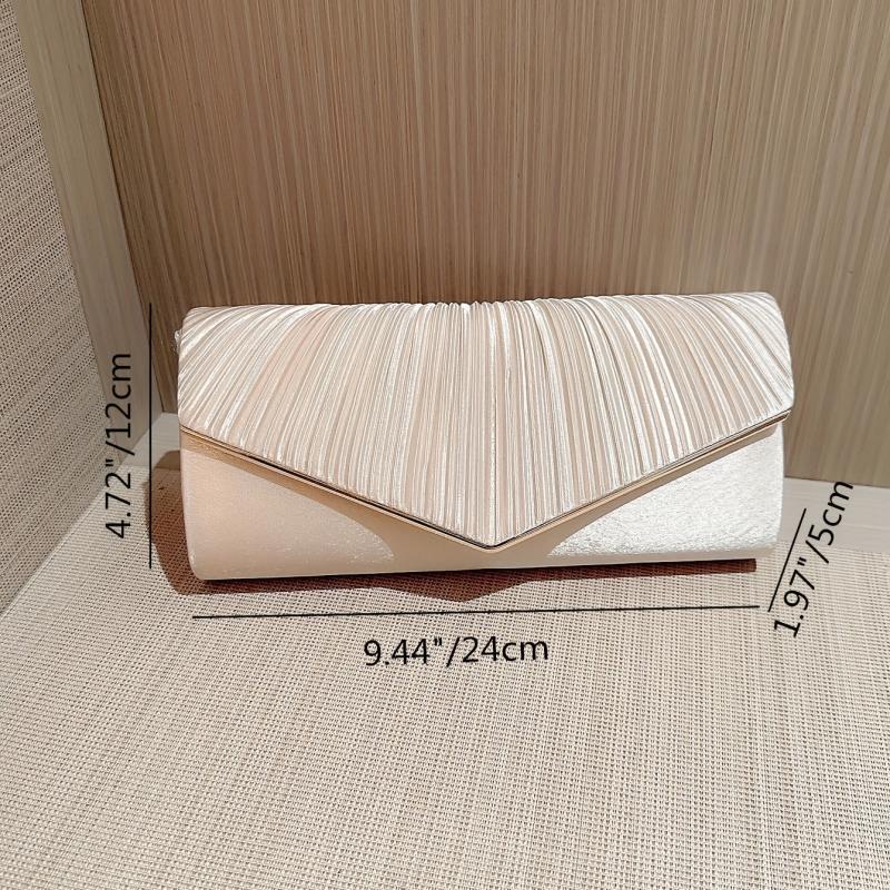 Pleated Envelope Chain Clutch Elegant Evening Bag