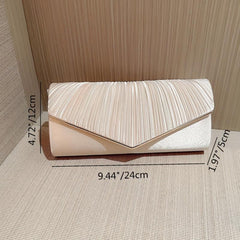 Pleated Envelope Chain Clutch Elegant Evening Bag
