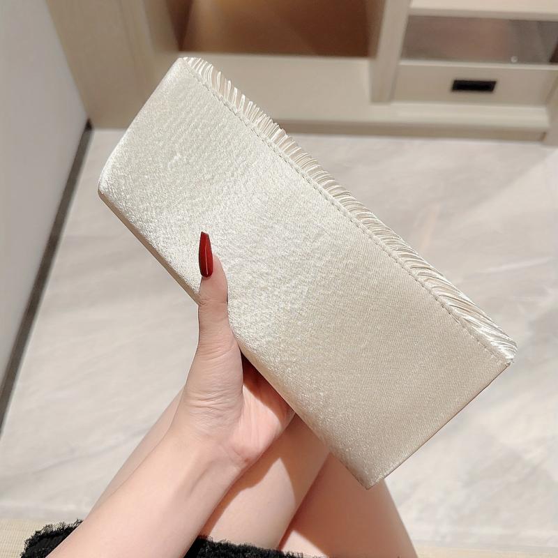 Pleated Envelope Chain Clutch Elegant Evening Bag