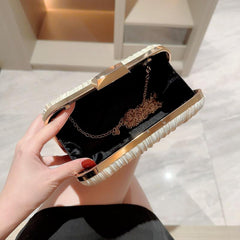 Satin Glitter Evening Bag Square Handbag