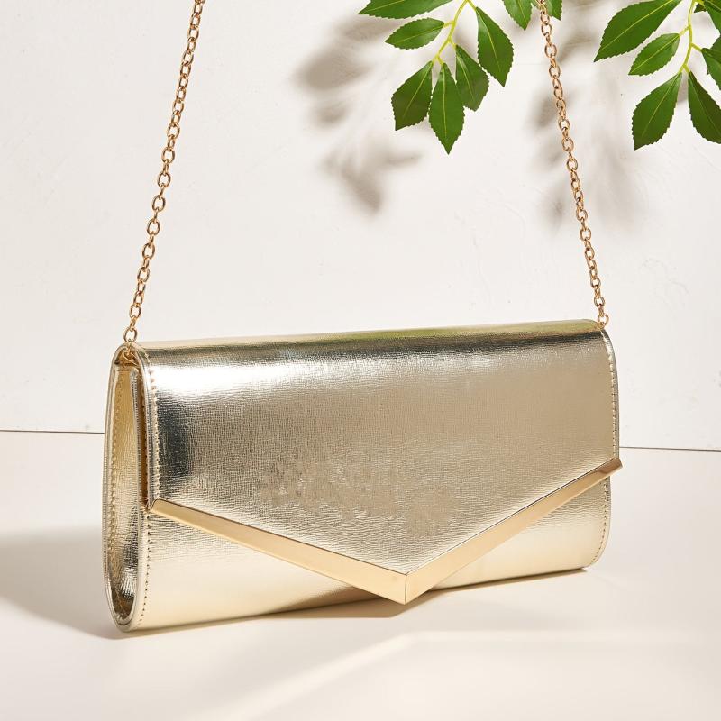Metal Decor Clutch Bag For Party Shoulder Bag