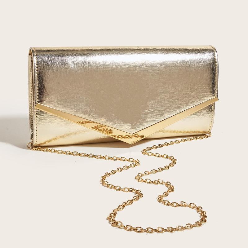 Metal Decor Clutch Bag For Party Shoulder Bag