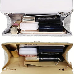 Rhinestone Glitter Chain Clutch Elegant Acrylic Flap Bag