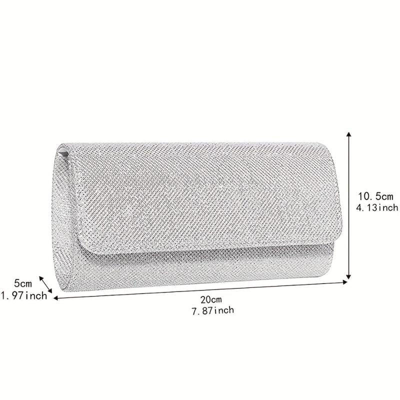 Rhinestone Glitter Chain Clutch Elegant Acrylic Flap Bag