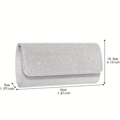 Rhinestone Glitter Chain Clutch Elegant Acrylic Flap Bag