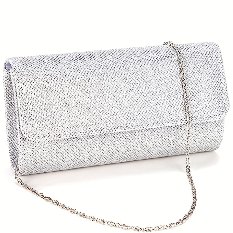 Rhinestone Glitter Chain Clutch Elegant Acrylic Flap Bag