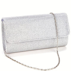 Rhinestone Glitter Chain Clutch Elegant Acrylic Flap Bag