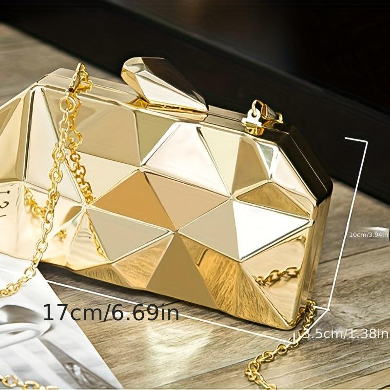 Glitter Event Clutch Bag Metal Chain Crossbody Bag Waterproof Party Bag