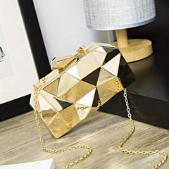 Glitter Event Clutch Bag Metal Chain Crossbody Bag Waterproof Party Bag
