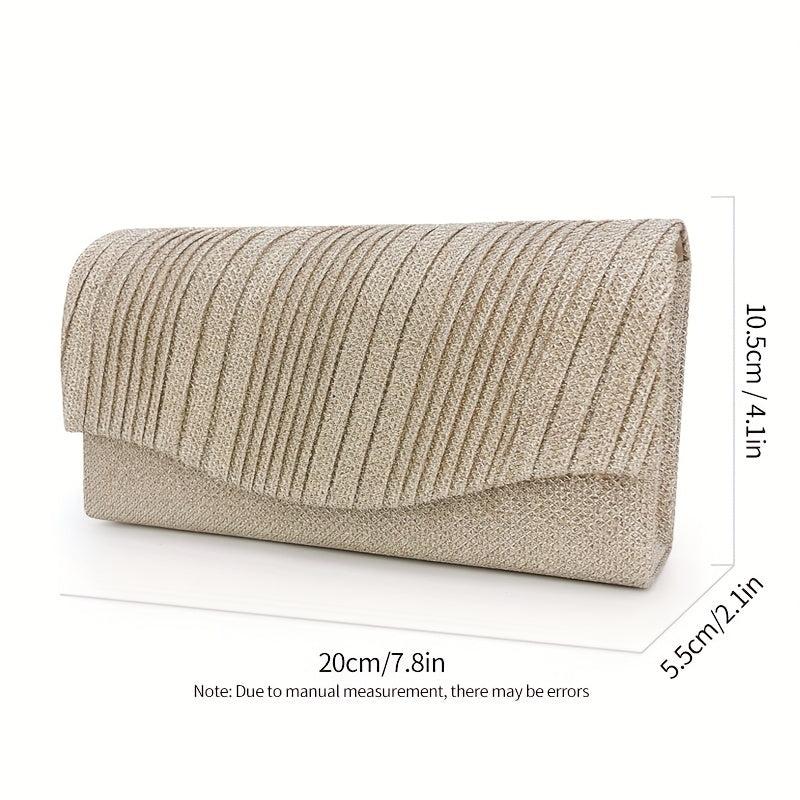 Glitter Ruched Evening Bag Banquet Clutch Purse Women's Bling Handbags