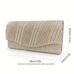 Glitter Ruched Evening Bag Banquet Clutch Purse Women's Bling Handbags