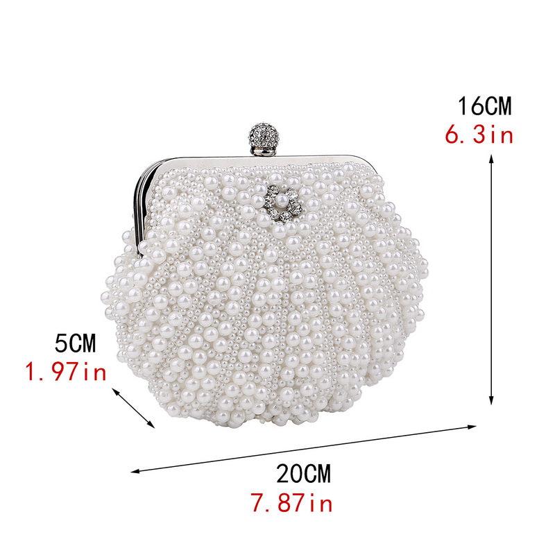Faux Pearl Wedding Handbag Rhinestone Evening Purse Clutch