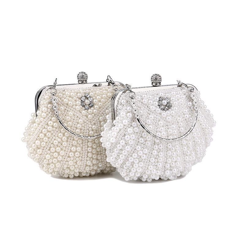 Faux Pearl Wedding Handbag Rhinestone Evening Purse Clutch