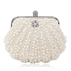 Faux Pearl Wedding Handbag Rhinestone Evening Purse Clutch