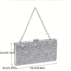 Sparkly Rhinestone Evening Bag Bling Clutch Handbag for Wedding Party