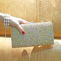 Sparkly Rhinestone Evening Bag Bling Clutch Handbag for Wedding Party