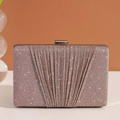 Glitter Ruched Evening Bag Banque Clutch Wedding Bag