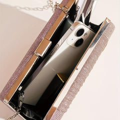 Glitter Ruched Evening Bag Banque Clutch Wedding Bag