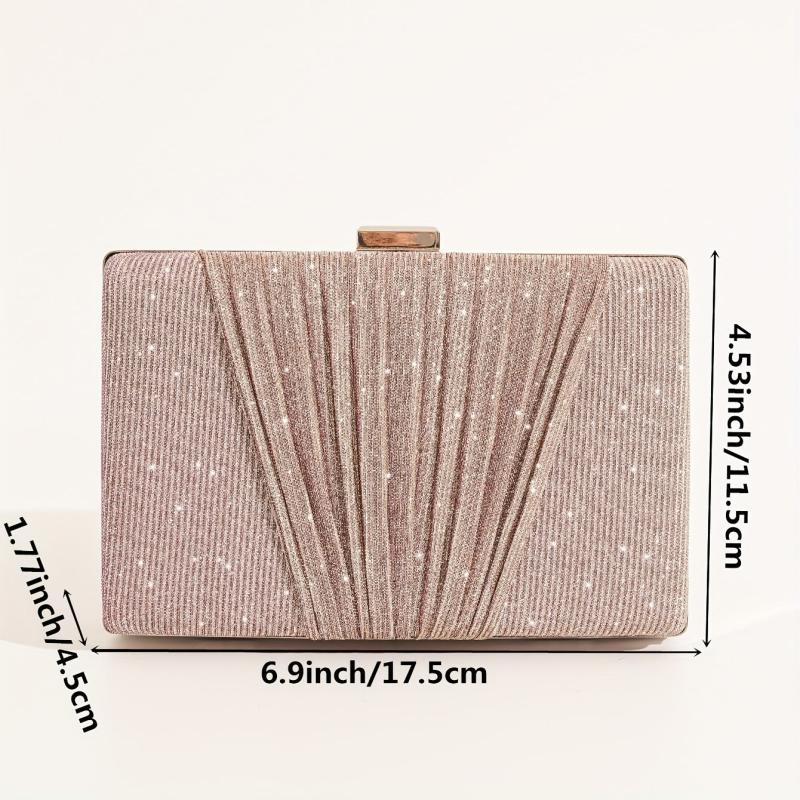 Glitter Ruched Evening Bag Banque Clutch Wedding Bag
