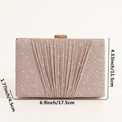 Glitter Ruched Evening Bag Banque Clutch Wedding Bag