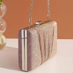 Glitter Ruched Evening Bag Banque Clutch Wedding Bag