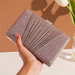 Glitter Ruched Evening Bag Banque Clutch Wedding Bag