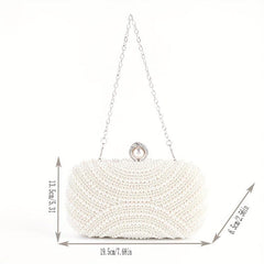 Pearl Evening Bag Clutch Handbag Chain Wedding Party Prom