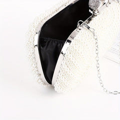 Pearl Evening Bag Clutch Handbag Chain Wedding Party Prom
