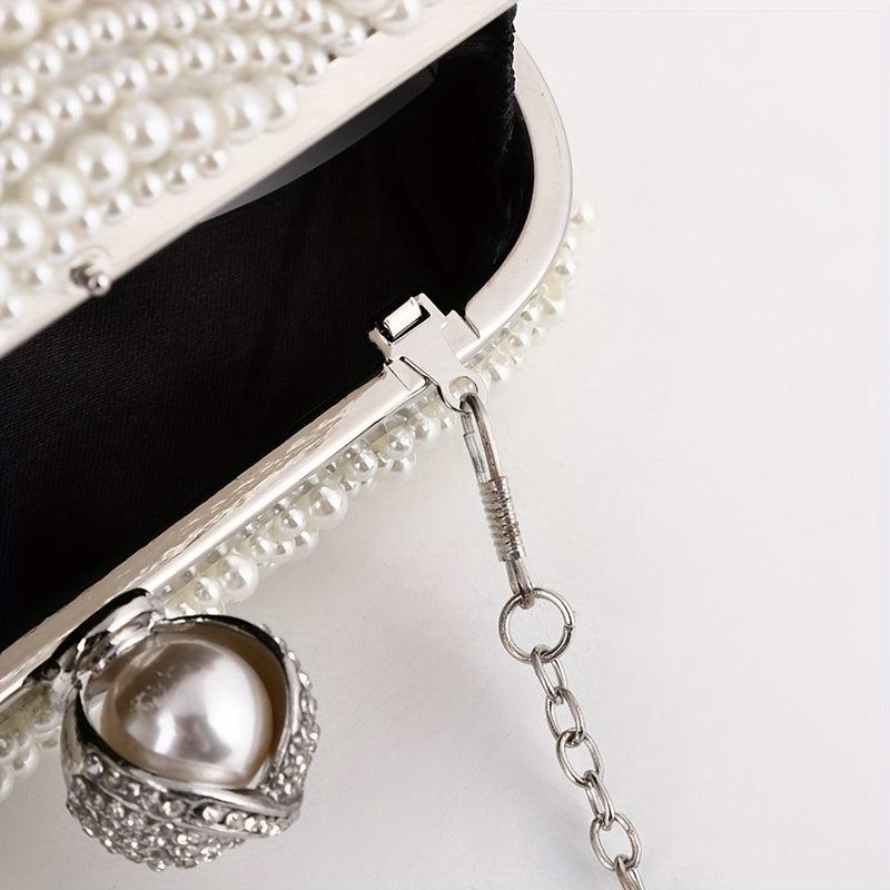 Pearl Evening Bag Clutch Handbag Chain Wedding Party Prom