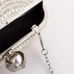 Pearl Evening Bag Clutch Handbag Chain Wedding Party Prom