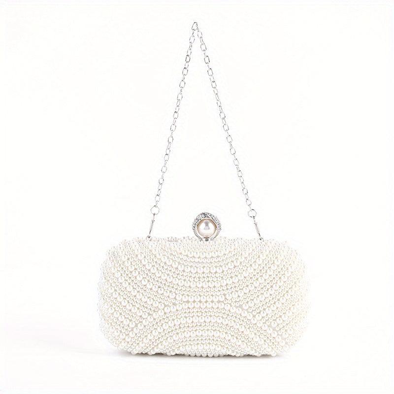 Pearl Evening Bag Clutch Handbag Chain Wedding Party Prom